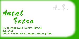 antal vetro business card